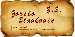 Zorilo Slavković vizit kartica